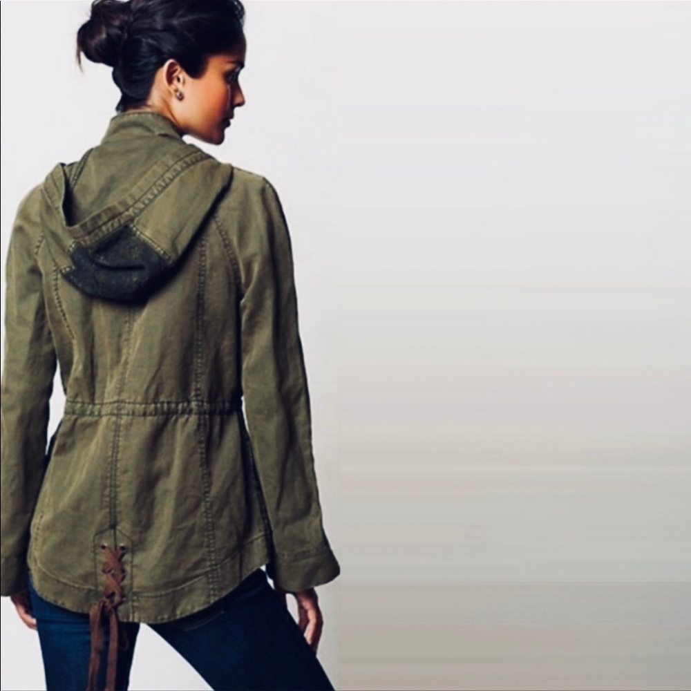 Anthropology Hei Hei Army Green Hooded Jacket